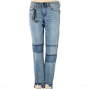 NWT Blank NYC Blue Straight Leg Jeans with Knee Patches
